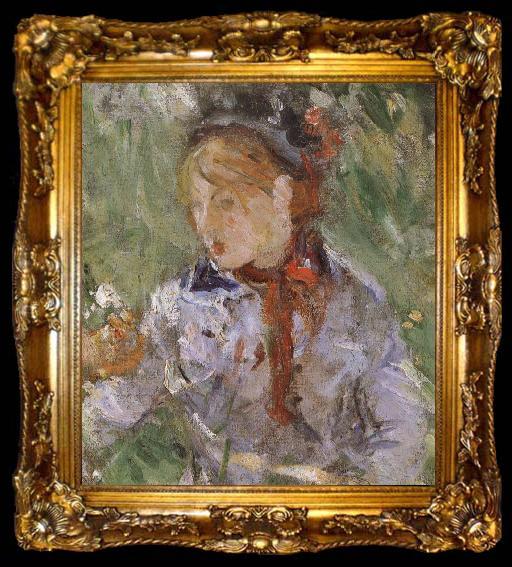 framed  Berthe Morisot Detail of  The woman and children are in the park, ta009-2